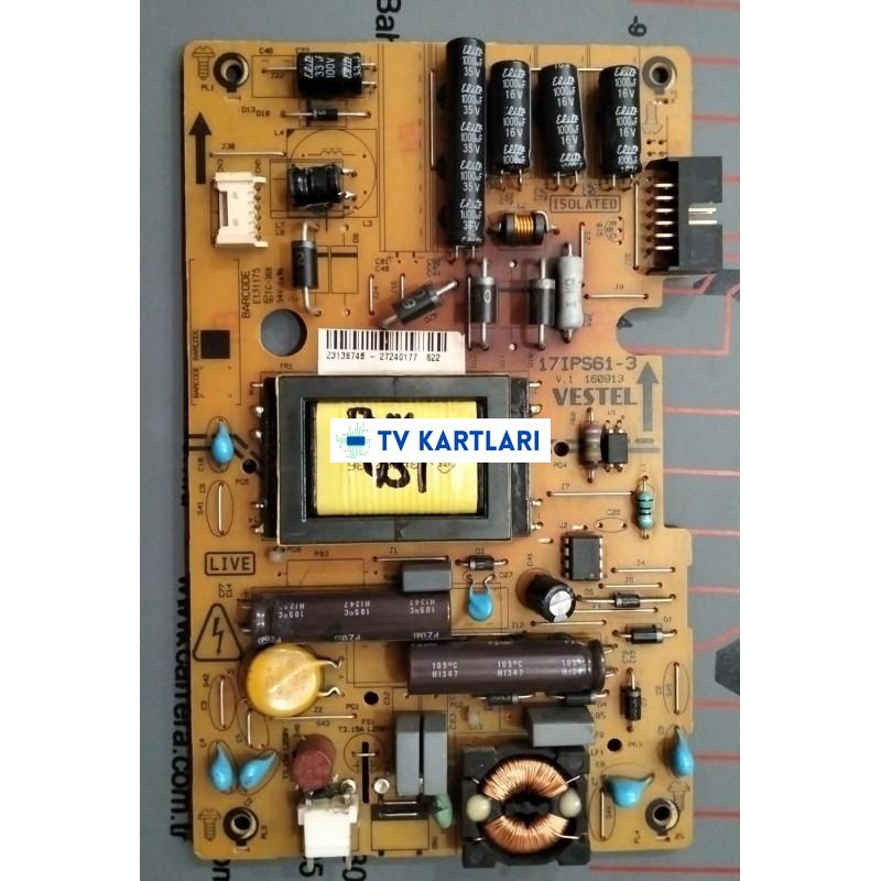 23136748, 17IPS61-3, V1, 130313, Psu, Power Board, CHASIS 22 CHMEI, Vestel Power Board, 17ıps61-3