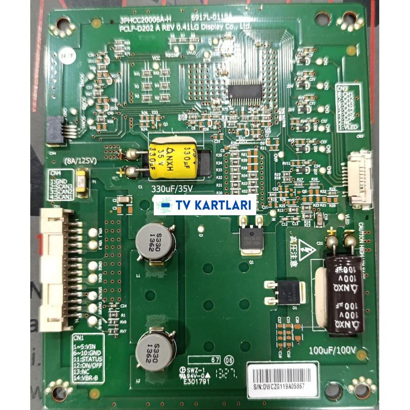 6917L-0119A, PCLF-D202 A, PCLF-D202 A REV 0.41, ARÇELİK A42-LEP-6B, LG DISPLAY, Led Driver Board, LC420EUN-SFF4