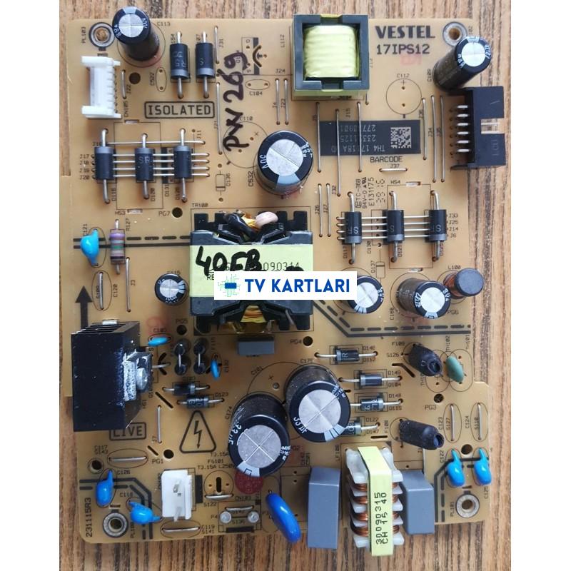 17IPS12, 23321125, 23261031, VESTEL,40FB7050 ,LED TV40FB5050 POWER BOARD