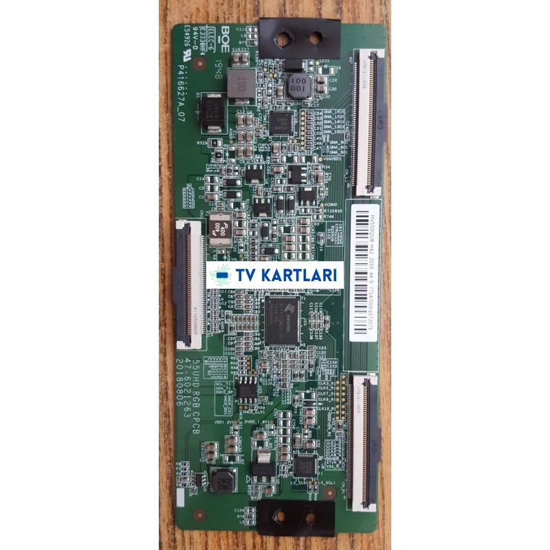HV550QUB-H84, HV550QUB-H82, 5UHD RGB CPCB, 47-6021263, 20180806, BOE, 55PUS7304/62  T-CON BOARD